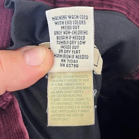 LL Bean sz 4 Tall Maroon Corduroy Slacks Pants Chinos Officewear Dark Academia - Picture 7 of 8